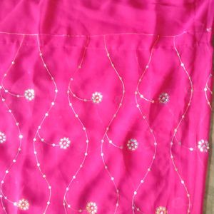 Saree Rose (Pink) Colour Without Blouse