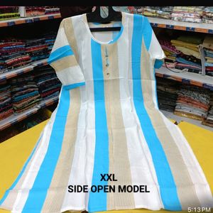 New White-Blue Xxl Kurti