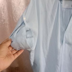 Light Blue Korean Tops