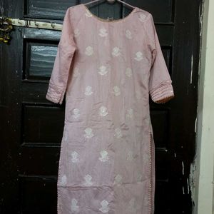 Sale !!! Baby Pink Embroidered Kurta