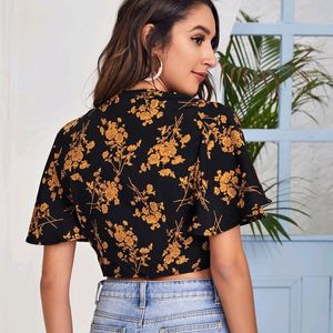 Tie Up Floral Printed Top