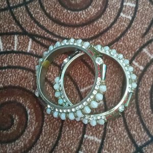 Beautiful White Bangle Set Of 2