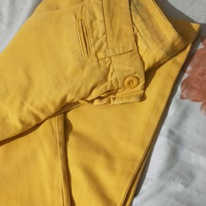 Trouser For Men (Yellow Color) , Length 41.7 " , Waist 30"