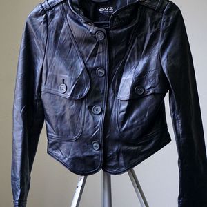 Sheepskin Leather Jacket - Cropped