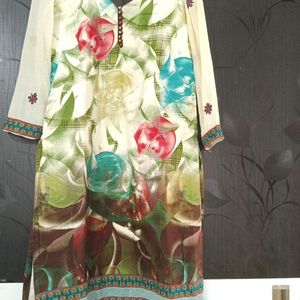 Trendy Floral Pre Stitched Kurthi