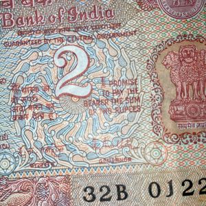 2 Rupees indian Note vintage