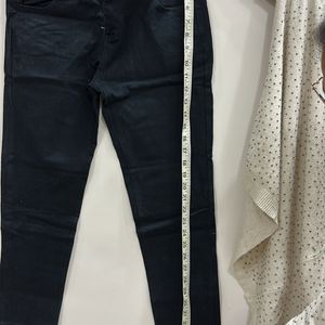 High Waist Black Denim Trouser/ Jeans