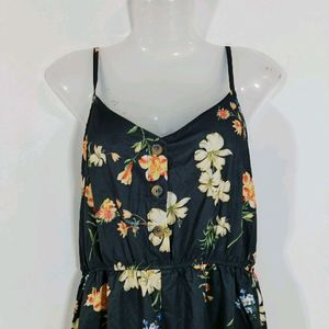 Black Printed Jumpsuit (Women)