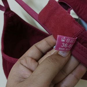 Maroon Lightly Padded Bra