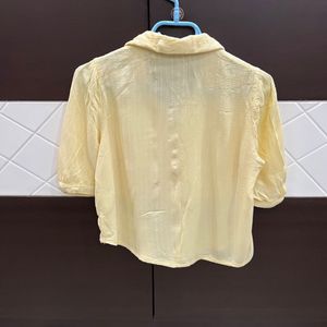 Light Yellow Crop Shirt