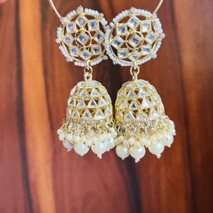 White Stone Party Wear Jhumki