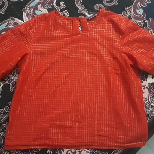 Akkriti by Pantaloons Orange Crop Top L