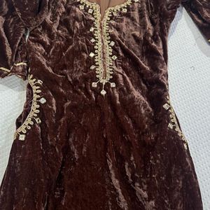 Velvet Heavy Embroidered Kurta Set