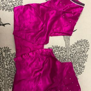 Set Of 3✨Purple Heavywork  Saree Blouse Petticoat