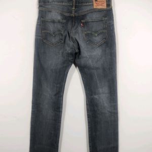 Levi's Grey Denim Straight Jeans Pant (Men's)