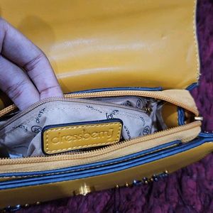 Dressberry Mustard Yellow Embellished Sling Bag