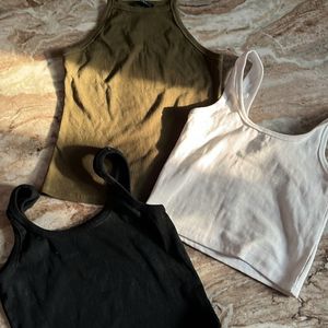 (COMBO of 3) basic ribbed tank tops Set *used*