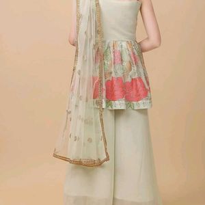 Party Wear Kurta Palazzo -Wedding With Sleeves