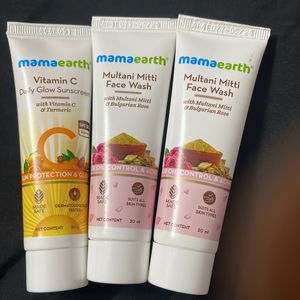 Mama Earth Multani Mitti Facewash And Sunscreen