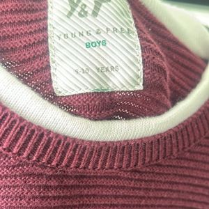 Kids Maroon Full Sleeves T shirt