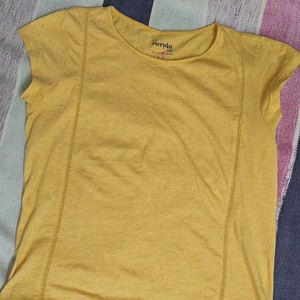 Women's Yellow Tee and Navy Blue Pant