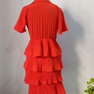 Doll Like Beautiful Bright Red Tier Dress