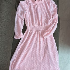 Pink Polyester Dress