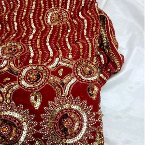 Red Rust Gorgeous Beautiful Saree