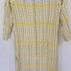 Yellow White Kurta