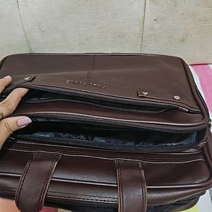 Pure Leather 6 Compartment  Laptop Cum Office Bag