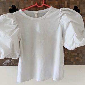 H&M Brand White Color Top ( Women's )