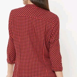 Kraus Red And Black Check Top Shirt Style