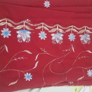 Brand New Embroidered Saree With Running Bp