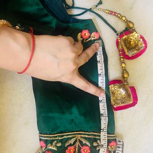 Green Pinkish Lehenga Set