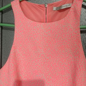 Zara Trafaluc Neon Bright Coral Cheetah Tank Top😍