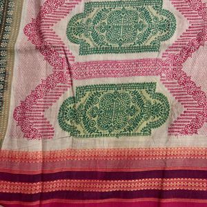 Pure Cotton Bomkai With Long Palla