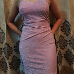 Strechable Shimmery Pink Bodycon