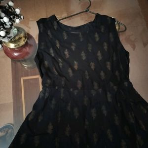 Black Umbrella Cut Kurti