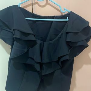 Black Ruffle Top