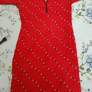 Red Daily Wear Kurta