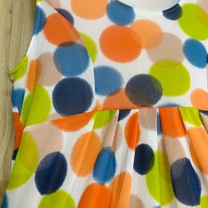 Polka Dots Knee Length Dress (combo Os 5)