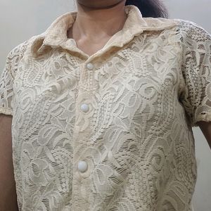 Cream shirt Top