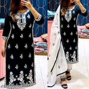 black LAKHNAVI work kurta setName: blac