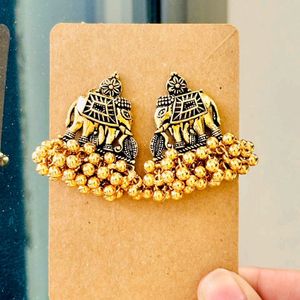 Elephant Golden Earrings