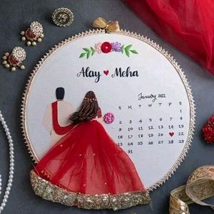 Wedding Theme Red Embroidery Hoop