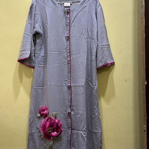 Neerus Grey Colour Kurta Size XL