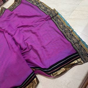 Mysore Sarees Udyog Blue Pink Saree