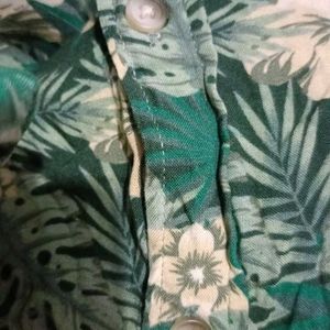 Floral Print Green Shirt