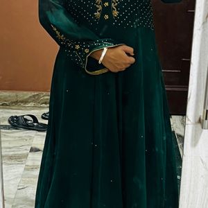 Bottle Green Ethnic Gown