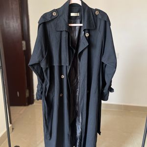 Black Casual Trench Coat